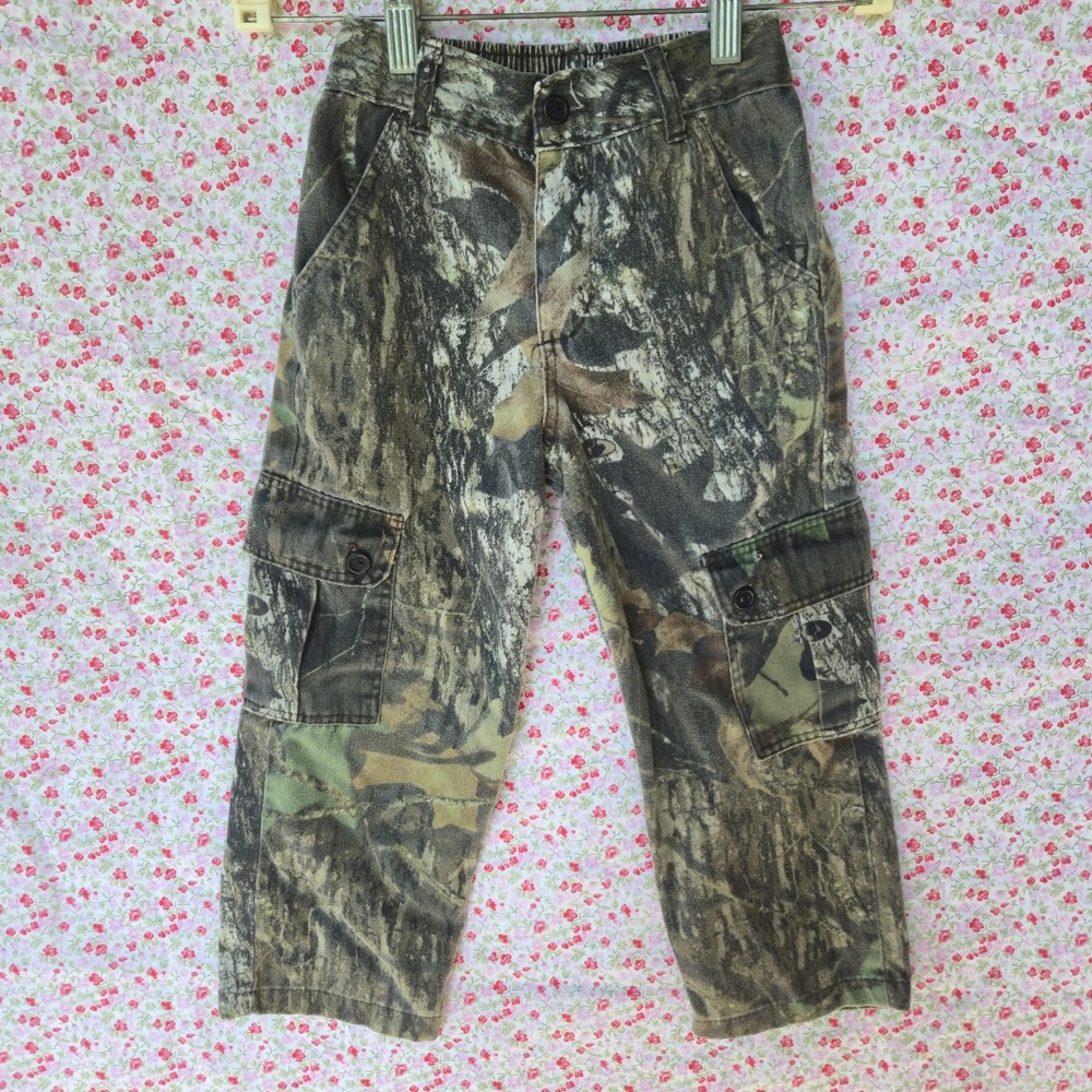 VTG Camo Cargo Pants Youth Sz 5 Cotton Blend Made in USA Camouflage Utility Gorp